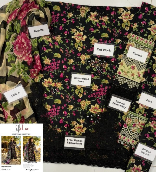 Elaf Prints Lawn & Chiffon By Al Nisa Embroidery Collection