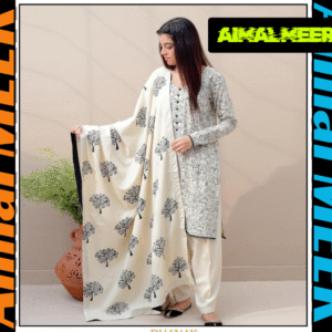 3 PC Winter collection Embroidered ,Damen patch embdry , Shall fabric with embroidery ,Trozer plan by KSH Aimal Meer