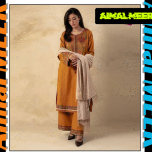 3 PC Winter collection Embroidered ,Damen patch embdry , Shall fabric with embroidery ,Trozer plan by KSH Aimal Meer