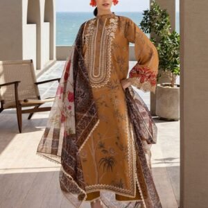 03 PCS UNSTITCHED SUIT FABRIC Digital Printed linen