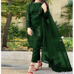 2 PC FRONT FULL EMBROIDERED SLEEVES FULL EMBROIDERED DYED TROUSER