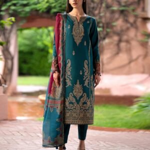 2 PC FRONT FULL EMBROIDERED SLEEVES FULL EMBROIDERED DYED TROUSER
