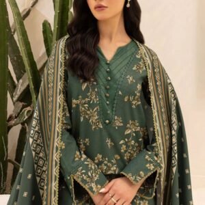 03PCS UNSTITCHED SUIT FABRIC Digtal printed linen MOST DEMANDING EDITION by K AIMAL MEER