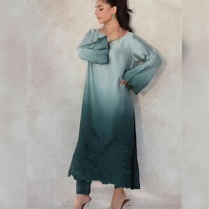 Tie N Die Digital printed 3pc Shamooz Silk Fabric detail Silk digital printed BY K AIMAL MEER 14